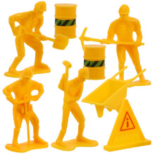 1 Set Simulation Worker Figurine For Construction Scene Layouts Miniature Worker Props For Desktop Decoration And Role Play