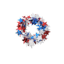 Guirlande rouge et blanche de 7,6 m (25 pi) avec étoiles en fil de fer pour la fête de l'Indépendance – Décoration patriotique pour la maison