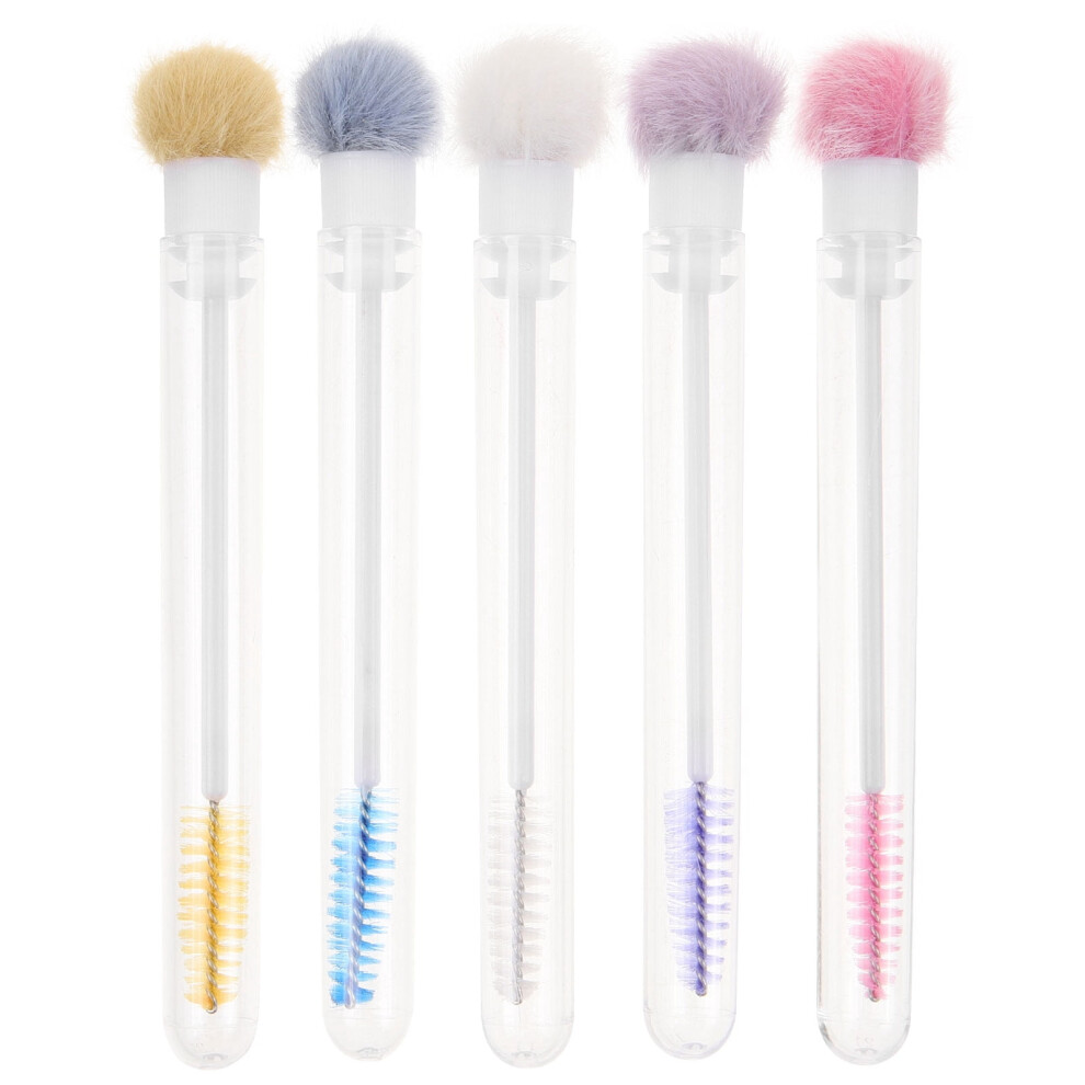 unbranded 5Pcs Eyebrow Eyelash Applicator Lash Brush Mascara Brush Mascara Applicator with Tube