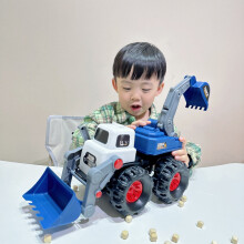 Large Simulation Engineering Toy Vehicle – Excavator & Bulldozer for Kids, Push-Powered, Movable Arm, Motor Skills & Early Learning Gift