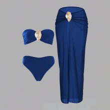 Women's solid color swimsuit set slimming fit