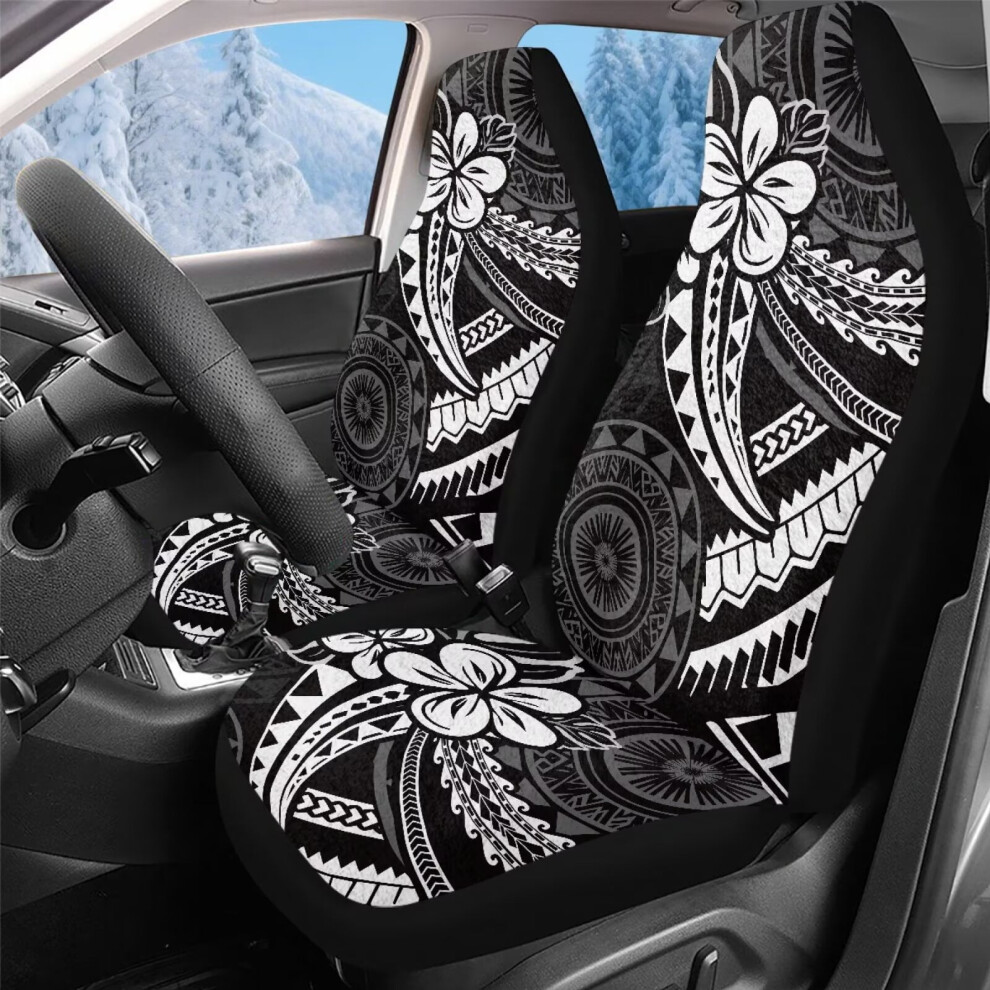2 Pcs Automotive Seat Cover Polynesian Tattoo Print Car Seat Cover Car Bucket Seats Protectors Covers Universal Fit For Suv Sedan Van Coral 9426043665340