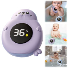 Baby Bath Thermometer with LED Display & Floating Toy, 2-in-1 Water Safety Sensor for Infants – Compatible with All Bathtubs