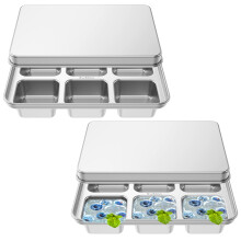 2Pcs Ice Cube Tray with Lid Stainless Steel Ice Cube Mold for Cocktail Whiskey Easy Release Chocolate Mold Dishwasher Safe 2 Pack 12 Grid