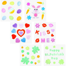 Valentine's Day window gel clings heart-shaped 6 pieces