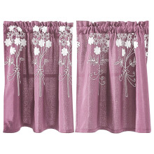 Boho Embroidered Window Kitchen Tier Curtain Lace Window Treatment for Kitchen or Small Window Short Curtain for Bathroom Kitchen Cafe Curtains