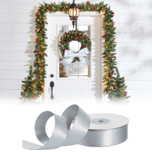 708x1in Double-Faced Satin Ribbon, Light Baby Satin, Colorful Decorative Roll for Baking, Crafts, Gift Wrapping, Christmas, Sewing & Party – Gray