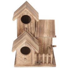 Decorative Wooden Nesting Cottage for Parakeets and Small Birds Outdoors