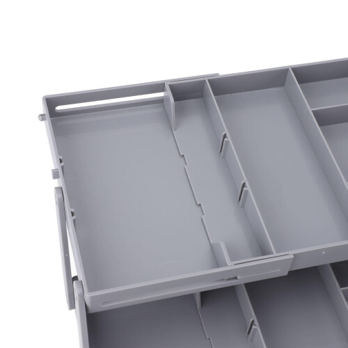 Foldable Multi‑Layer Drawer Organizer – Expandable Jewelry, Makeup & Office Supplies Tray, 2‑Layer Storage Case 2