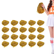20 Stück Cheer Squad Handblumen 8,4 cm PET-Pompoms für Sportbühne Gold
