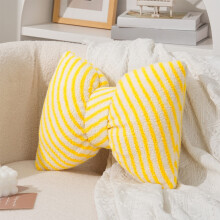 Cotton Cushion Yellow Bow Tie 33x43cm 1 Piece