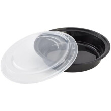 120 g engangsmatbokser i svart med klare kuppellokk – lekkasjesikker, gjenbrukbar, rund plastbeholder (sett med 40)