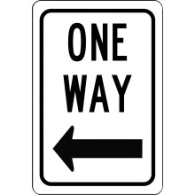 Stickers - Bundle - Safety and Warning Signs Stickers - One Way Sign with Left Arrow Street Sign - 6 Pack (10" x 7")
