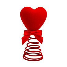 Valentine's Day Tree Topper Glitter Hearts 6x3 Inch Spiral