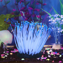 Glowing Anemone Aquarium Decor with LED Light Up Effect for Fish Tank Coral Reef Simulation Ornament Night View Aquatic Landscape Decoration