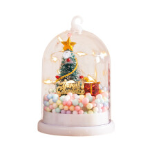 Christmas Luminous Snow Globe with Xmas Tree Ornament, Small Night Lights Tabletop for Winter Home Wonderland Party Decor