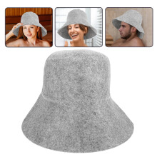 Absorbent Felt Sauna Hat Dark Grey Bathroom Accessory Breathable and Practical