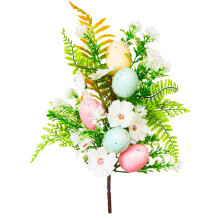 Artificial Pastel Easter Eggs and Berries Floral Stem 40x10