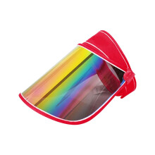 Red Sun Hat with Uv Protection,Visor Sun Hat Transparent Anti Droplet Full Coverage Sun Cap for Sports Beach Golf Hiking Tennis Outdoors