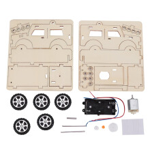 Kids' DIY Wooden Car Kit with Motor – Educational Science Toy & Creative Puzzle for Young Engineers, Compatible with STEM Learning