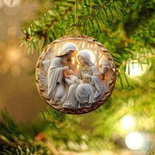 Acrylic Christmas Nativity Ornament – Birth of Jesus Hanging Décor, Religious Gift for Christians & Families, Compatible with Standard Tree Hooks