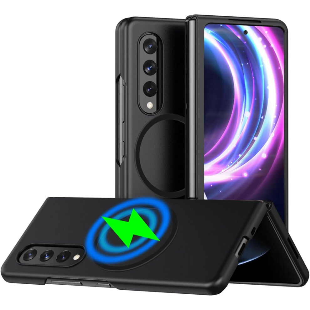 Magnetic Case For Samsung Galaxy Z Fold 4, Magsafe-Compatible, Dual-Layer Military-Grade Drop & Scratch Resistant, Wireless Charging Support 9405492441583