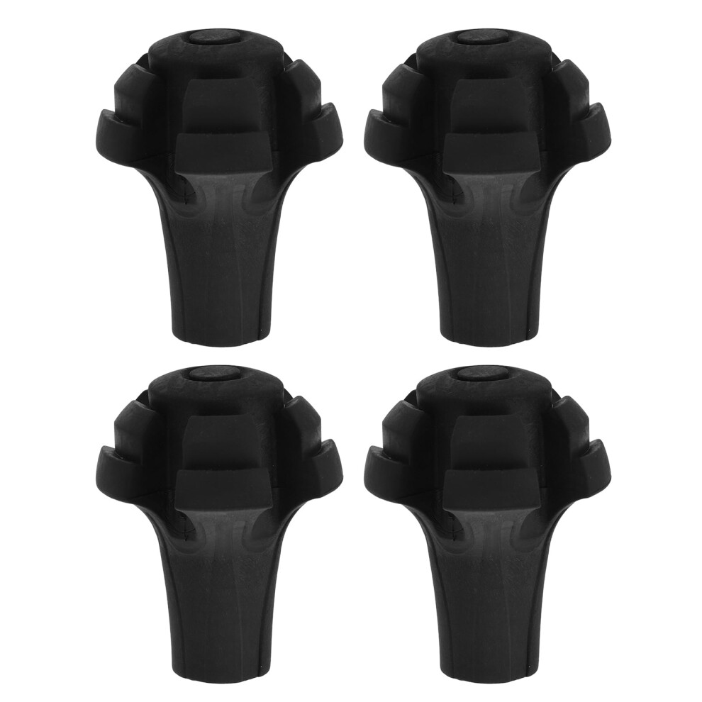 Trekking Pole Tips Replacement Rubber 4pcs Black