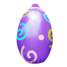 16" Easter Inflatable Egg Ornament – Colorful Dot Print, Hanging Yard/Porch Decoration, Compatible with Easter Decor