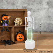 LED Battery Operated Spooky Skeleton Lamp Ghost Festival Desktop Ornament Party Supplies - Halloween Skeleton Light Decoration Luminous