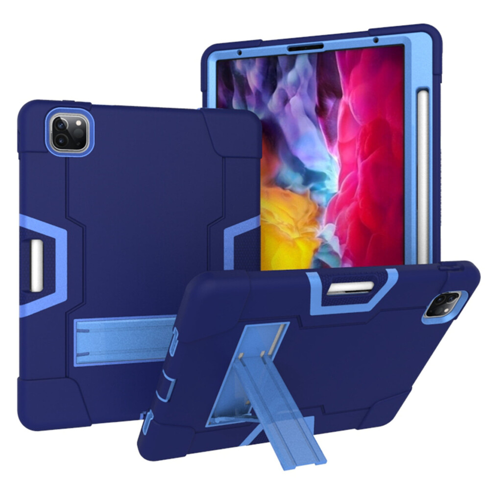 Shockproof Case Compatible With Ipad Pro 11" 2Nd Gen (2020), Rugged 3-Layer Protection W/ Kickstand, Navy+ Blue 9097180859130