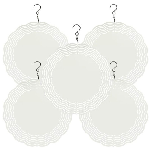 5 Pacotes de EspaçOs em Branco de Girador de Vento de SublimaçãO Giradores de Vento de 8 Polegadas para DecoraçãO de PáTio e Jardim Interior e