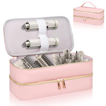 Double-Layer Hair Dryer Bag for One-Step Hair Dryer Brush Volumizer Styler – Portable Travel & Salon Organizer, Pink