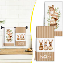 16" X 24" Easter Kitchen Towel Happy Easter Towel Drying Hand Towel Bunny Egg Rag for Spring Farmhouse Kitchen Decoration