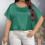 Women's Plus Size Solid Blouse Round Neck Short Sleeve 1
