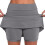 Women's Gray Solid Mid-Waist Skorts XL 1
