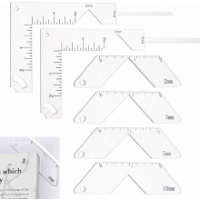 6Pcs Acrylic Corner Miter Tool for Bookbinding, 2/3/5/6/8/10mm Clear Guide Ruler, Compatible with Book Cover Corner Cutting