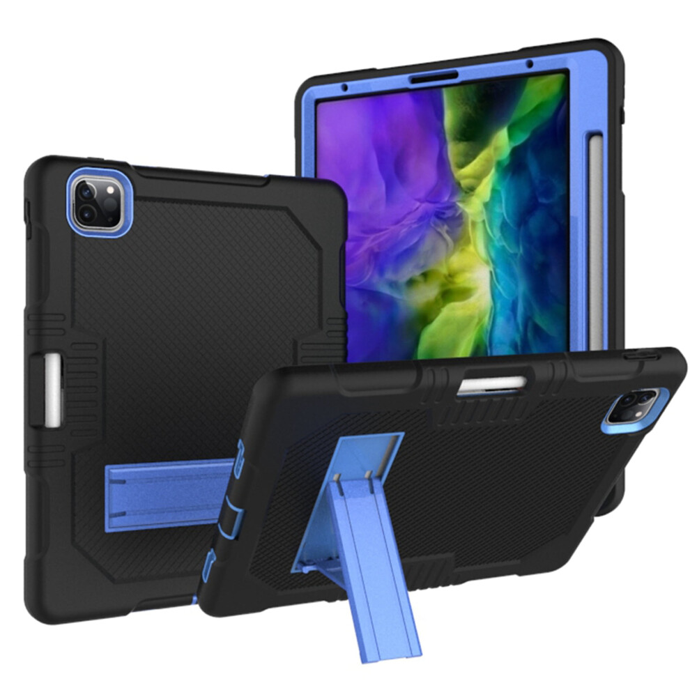 Compatible With Ipad Pro 11 Inch 2Nd Gen 2020 Case Â Rugged Drop-Proof With Pencil Holder, Kickstand, Shockproof Protective Cover (+Blue) Black/Blue 9097180857631