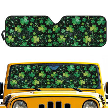 St. Patrick's Day Foldable Windshield Sun Shade for Jeep Wrangler JL/JLU 2018-2025 & Gladiator JT 2020-2025, Reflective (52.95" x 16.14")