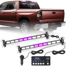 Stroboskopowa listwa świetlna Traffic Advisor 162 diody LED, 2 w 1, fioletowo-biała, 4 kolory i 36 wzorów migania, kompatybilna z ciężarówkami,
