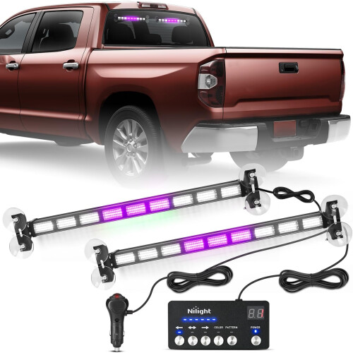 Μπάρα Φώτων Στροβοσκόπιου 162 LED Traffic Advisor, 2 σε 1 Μωβ/Λευκό, 4 Χρώματα & 36 Μοτίβα