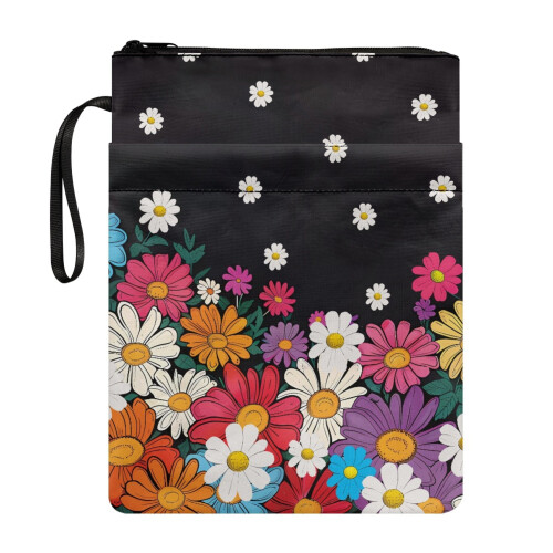Blomsterbogomslag med lynlåslukning, 300D polyester, 11,4x