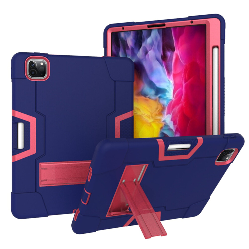 Shockproof Case Compatible With Ipad Pro 11 Inch 2Nd Gen 2020 Â Rugged 3-Layer Protection + Kickstand, Navy+Rose 9097180858591