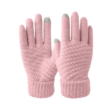 Women's Winter Touch Screen Gloves Warm Fleece Lined Knit Gloves Elastic Cuff Winter Texting Gloves