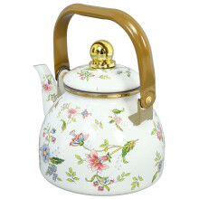 Flower Tea Kettle Enamel Teapot 1 Set