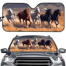 Running Horse Car Sun Shade for Front Windshield – UV-Resistant, Reflective Auto Sun Visor Compatible with Cars, Trucks & SUVs