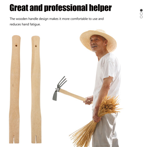 HOMEMAXS 2pcs Wooden Handles Replacement Hoe Handle Garden Tool Handle Replacement Hammer Handle 1