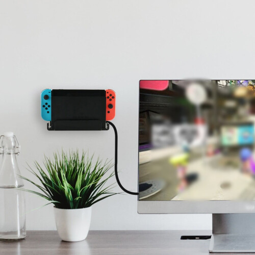 Acrylic Wall Mount Holder for compatible with Nintendo For Switch1/2 Dock - Space-Saving Shelf! 2