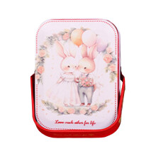 Elegant Metal Easter Candy Jar with Lid & Handle – Cookie/Candy Storage Container for Holiday Decoration