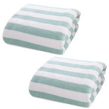 Striped Coral Velvet Hand Towels (Green, 2pcs, 30x13in), Super Absorbent & Quick-Dry – Compatible with ANMUYUM