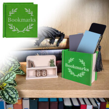 3D Printed Book-Shaped Bookmark Holder, Green – Bookish Gift for Reading Lovers & Booktok Accessories, Compatible with Standard Bookmarks
